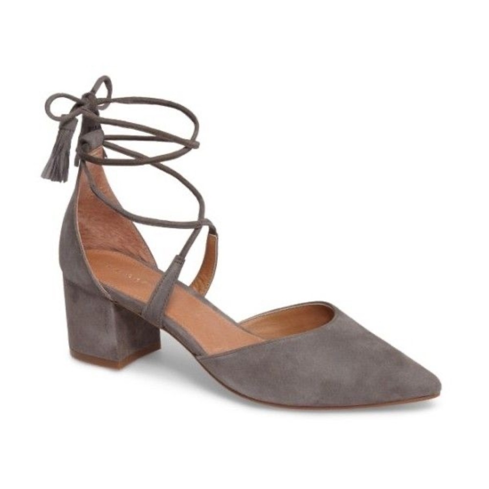 Halogen Lace-Up Pump Grey Suede